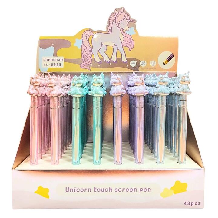 Boligrafo metalizado touch Unicornio