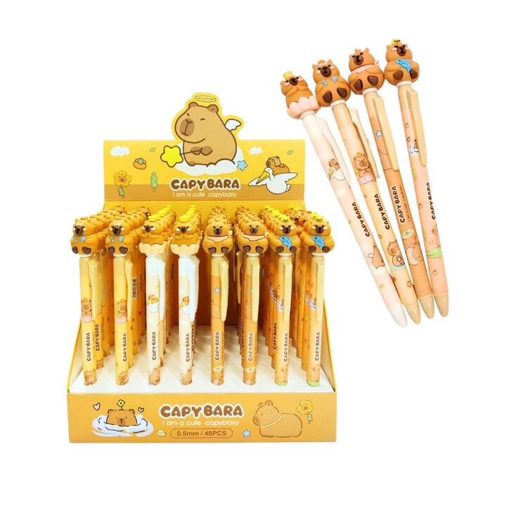 Boligrafo Capybara retractil c/clip cuerpo estampado - 0.5mm