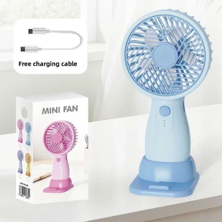 Ventilador Mini color pastel  3 velocidades + cable USB + base 