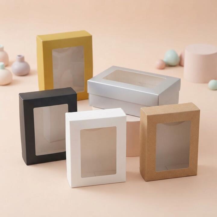 Caja de regalo papel c/ventana 22x17x7.5cm